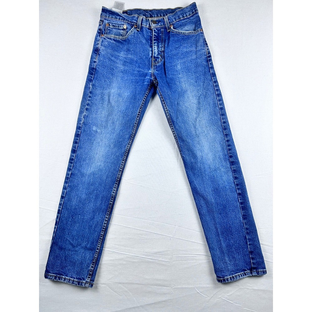 Levis 505 Regular Fit Straight Leg Blue Denim Jeans Mens 31X32 Medium Wash
